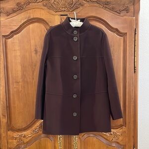 Charter Club Brown   Coat with Stand-up Collar